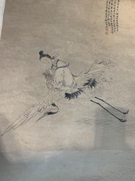 Zhang Pu 章辅 (Qing): 'Yang Jingzhen 楊敬真', ink and colour on paper, Qing