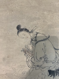 Zhang Pu 章辅 (Qing): 'Yang Jingzhen 楊敬真', ink and colour on paper, Qing