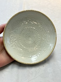 Two Chinese qingbai bowls and a plate, Song