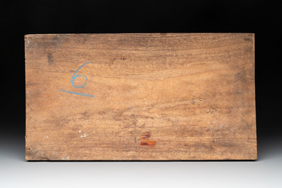 Six Chinese gilt and lacquered wooden panels, 19th C.