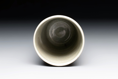 A rare Chinese Longquan celadon cylindrical vase, Southern Song