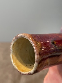 A Chinese flamb&eacute;-glazed bottle vase, 19th C.