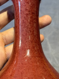 A Chinese copper-red-glazed vase, Xuande mark, 18/19th C.