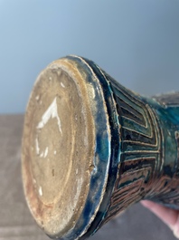 A fine Chinese Fahua 'meiping' vase with figural design, Ming