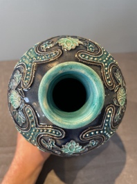 A fine Chinese Fahua 'meiping' vase with figural design, Ming