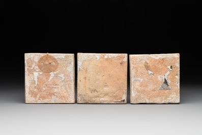 Six blue, white and polychrome Delftware tiles, The Netherlands/Germany, 17/18th C.