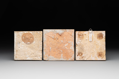 Six blue, white and polychrome Delftware tiles, The Netherlands/Germany, 17/18th C.