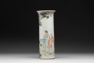 Five Chinese qianjiang cai wares, signed Wang Shaowei 王少維, Cheng Xingsheng 程興盛, Wang Xiaoting 汪小亭, 19/20th C.
