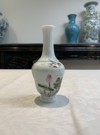 Five Chinese qianjiang cai wares, signed Wang Shaowei 王少維, Cheng Xingsheng 程興盛, Wang Xiaoting 汪小亭, 19/20th C.