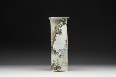 Five Chinese qianjiang cai wares, signed Wang Shaowei 王少維, Cheng Xingsheng 程興盛, Wang Xiaoting 汪小亭, 19/20th C.