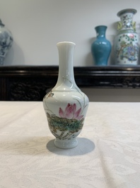 Five Chinese qianjiang cai wares, signed Wang Shaowei 王少維, Cheng Xingsheng 程興盛, Wang Xiaoting 汪小亭, 19/20th C.