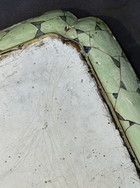 A massive Chinese Canton enamel rectangular tray with floral design, Yongzheng/Qianlong