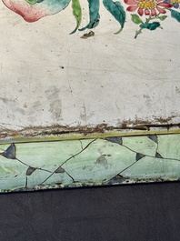A massive Chinese Canton enamel rectangular tray with floral design, Yongzheng/Qianlong