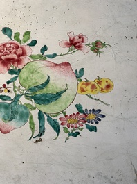A massive Chinese Canton enamel rectangular tray with floral design, Yongzheng/Qianlong