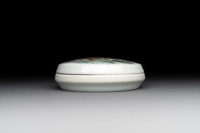 Two Chinese Dehua blanc de Chine Buddha and Wenchang figures, a seal paste covered box, a vase and an iron-red-glazed boy, Qianlong mark, 19/20th C.