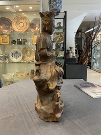 Two Chinese gilt-lacquered bronze sculptures of Bodhisattva, 20th C.