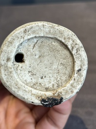 A pair of Chinese white-glazed figures and two Dehua blanc de Chine figures, Dehua 德化 and Xuande mark, 18th C. and later