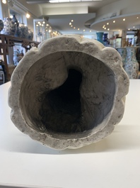 A large Chinese Dehua blanc de Chine figure of Weituo, He Chaozong 何朝宗 and Dehua 德化 mark, 20th C.