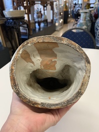 Two Chinese Dehua blanc de Chine Buddha and Wenchang figures, a seal paste covered box, a vase and an iron-red-glazed boy, Qianlong mark, 19/20th C.