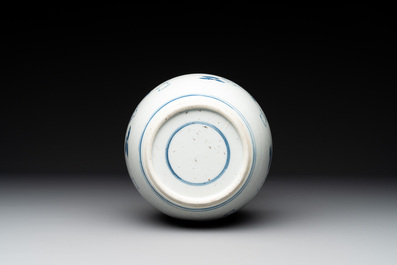 A Chinese blue and white 'playing boys' jar, 18th C.