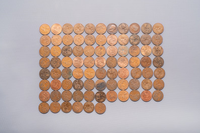 A comprehensive collection of ca. 1.317 British coins, various denominations and including silver coins, 19/20th C.