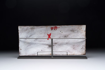 A large rectangular Chinese gold-yellow-ground Canton enamel plaque with fine floral design, Yongzheng