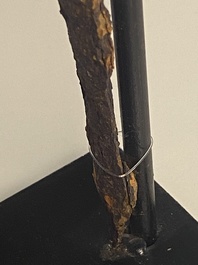 Three bronze Khmer palanquin hooks, a bell and a dagger, Angkor Wat periode, Thailand, 12th C.