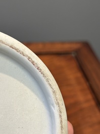 A Chinese white-glazed biscuit 'meiping' vase, signed Wang Bingrong 王炳榮, 19/20th C.