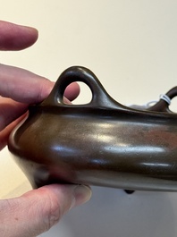 A Chinese bronze tripod censer, Xuande mark, 17/18th C.