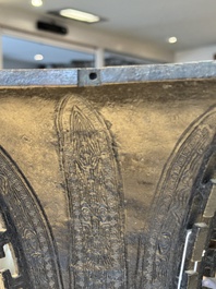 A Chinese bronze 'zun' vase with taotie design, Ming