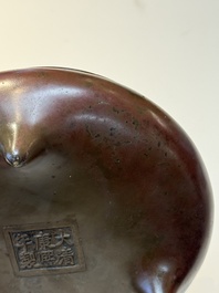 A Chinese bronze tripod censer, Xuande mark, 17/18th C.