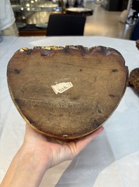 A set of three Chinese or Vietnamese gilt-lacquered wooden sculptures of Buddha, 18/19th C.