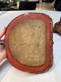 A set of three Chinese or Vietnamese gilt-lacquered wooden sculptures of Buddha, 18/19th C.