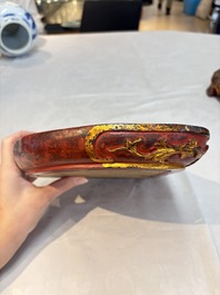 A set of three Chinese or Vietnamese gilt-lacquered wooden sculptures of Buddha, 18/19th C.