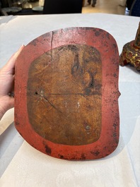 A set of three Chinese or Vietnamese gilt-lacquered wooden sculptures of Buddha, 18/19th C.