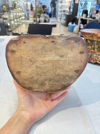 A set of three Chinese or Vietnamese gilt-lacquered wooden sculptures of Buddha, 18/19th C.