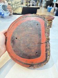 A set of three Chinese or Vietnamese gilt-lacquered wooden sculptures of Buddha, 18/19th C.