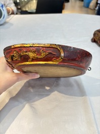 A set of three Chinese or Vietnamese gilt-lacquered wooden sculptures of Buddha, 18/19th C.