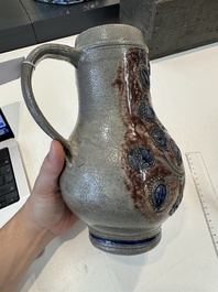 A Westerwald stoneware jug, Germany, 17th C.