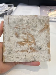 Two polychrome Dutch Delft 'bird' tiles, 17th C.