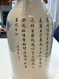 A Chinese qianjiang cai 'Taoist' vase, signed Wang Xingli 汪興黎, 19/20th C.