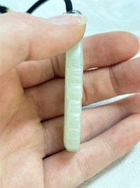 Three Chinese celadon jade carvings, 19/20th C.