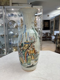 A pair of Chinese famille rose 'Wen Wang Fang Xian 文王訪賢' vases, signed Song Lin Ge 松林閣, 19/20th C.