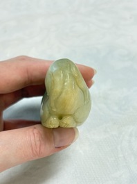 Three Chinese celadon jade carvings, 19/20th C.