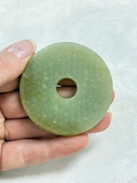 Three Chinese celadon jade carvings, 19/20th C.