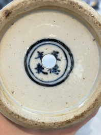 A pair of Chinese famille verte vases with narrative design, 19th C.