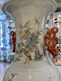 A Chinese qianjiang cai 'Zhu Lin Qi Xian 竹林七賢' vase, signed Wang Zhaoli 汪照黎, dated 1908