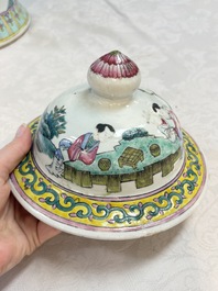 A Chinese famille rose 'Xi Xiang Ji' vase and cover, 19th C.