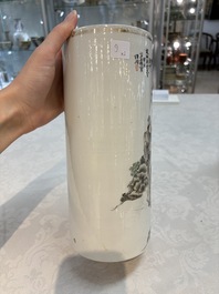 Two Chinese qianjiang cai hat stands, Xin Yuan Xuan Zao 鑫源軒造 mark, dated 1923 and Tongzhi mark, dated 1888