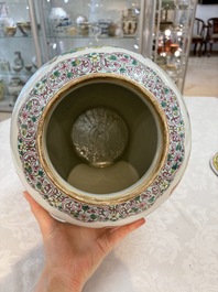 A Chinese famille rose 'Xi Xiang Ji' vase and cover, 19th C.